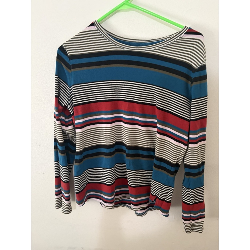 Westbound Woman Striped Shirt Boat Neck Long Sleeves Euc Xl